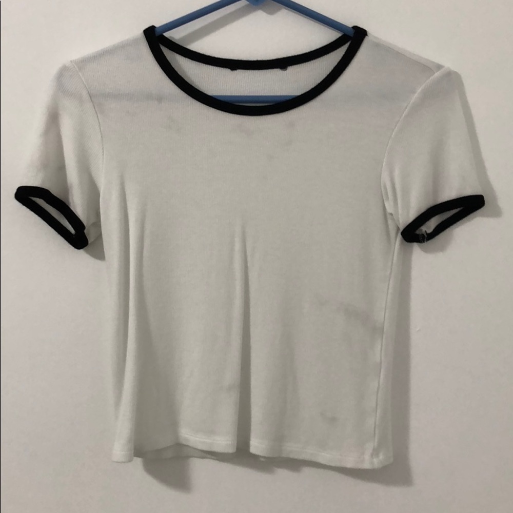 White & Black Ringer Tee